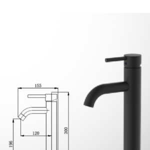 ברז גבוה לכיור – פיה קבועה