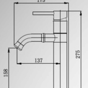 ברז פרח נמוך לכיור אינטגרלי – פיה מסתובבת
