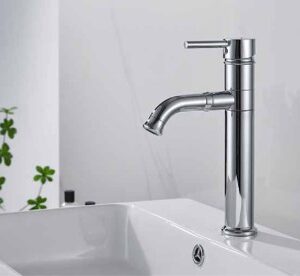 ברז פרח נמוך לכיור אינטגרלי – פיה מסתובבת