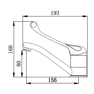 ברז נגישות נמוך ניקל מבריק 2705S